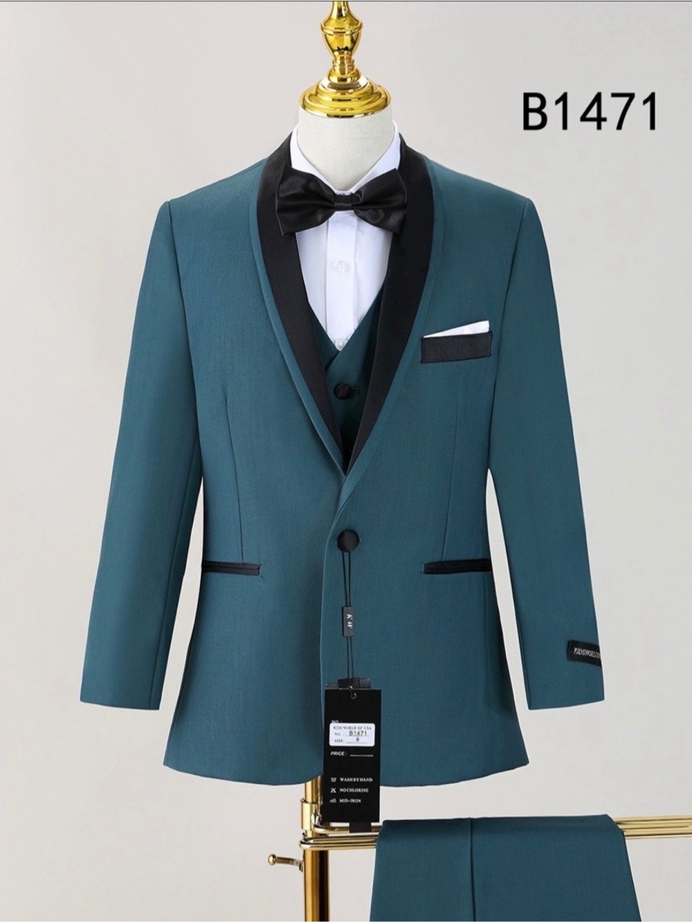 NWT Kids World of USA Boys Hunter Green Four Piece Formal Suit Size 8